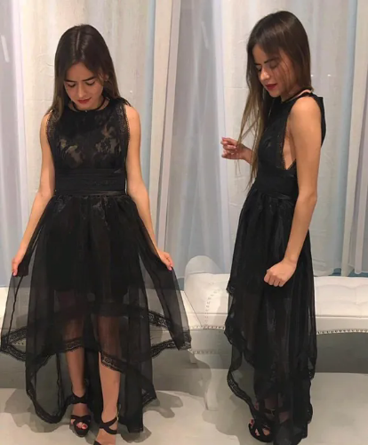 שמלה בשילוב תחרה ואורגנזה מגיעה במידה XS