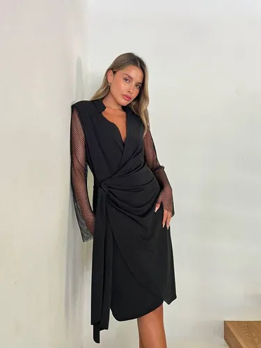 שמלה שרוול רשת